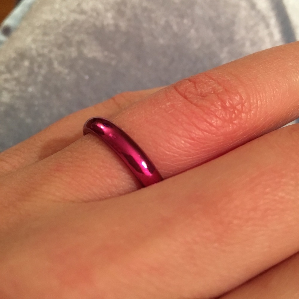 Pink Metal Band Ring